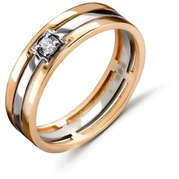 Кольцо из красного золота с бриллиантом 53768