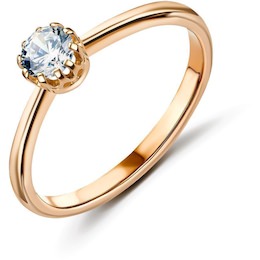 Кольцо из красного золота с бриллиантом 53855
