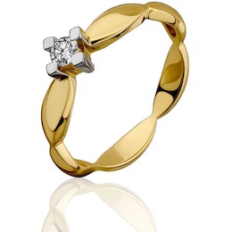Кольцо из красного золота с бриллиантом 53927