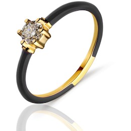 Кольцо из желтого золота с бриллиантом 54014