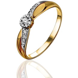 Кольцо из красного золота с бриллиантами 54063