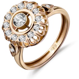 Кольцо из жёлтого золота с бриллиантами 54068