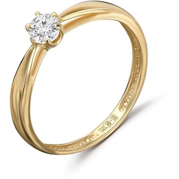 Кольцо из желтого золота с бриллиантом 59237