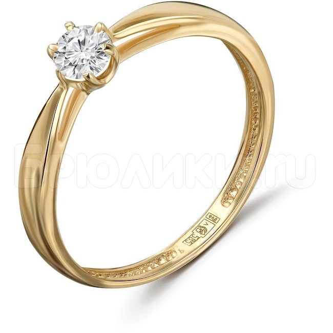 Кольцо из желтого золота с бриллиантом 59237