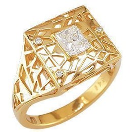 Кольцо из желтого золота с бриллиантами 61977