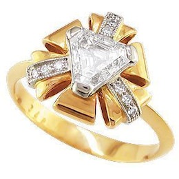 Кольцо из желтого золота с бриллиантами 61979