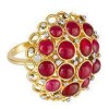 Кольцо из желтого золота с рубинами и бриллиантами 69576
