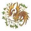 Брошь «Птица Сирин» из желтого золота с жемчугом 69602
