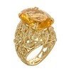 Кольцо из желтого золота с цитрином и бриллиантами 69694