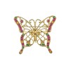 Брошь-подвеска «Бабочка» из желтого золота с изумрудами, рубинами и цитринами 70668