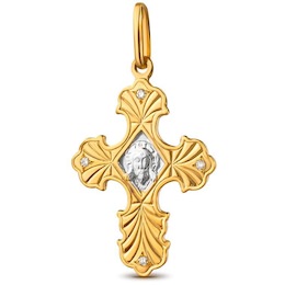 Крест из серебра с бриллиантами 76157
