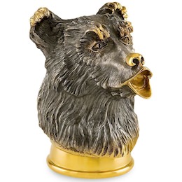 Стопка-перевертыш «Медведь» из серебра 82375