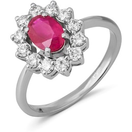 Кольцо с рубином и бриллиантами 88217