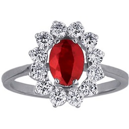 Кольцо с рубином и бриллиантами 88225