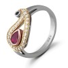 Кольцо с рубином, сапфиром и бриллиантами 88463