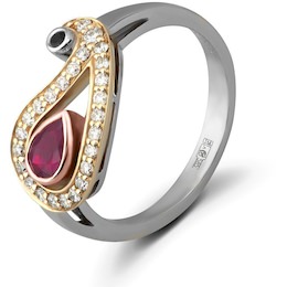 Кольцо с рубином, сапфиром и бриллиантами 88463