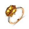 Кольцо из красного золота с цитрином и бриллиантами 88806