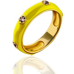 Кольцо из жёлтого золота с аметистами 88895