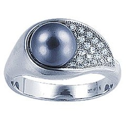 Кольцо с бриллиантами и жемчугом 90568