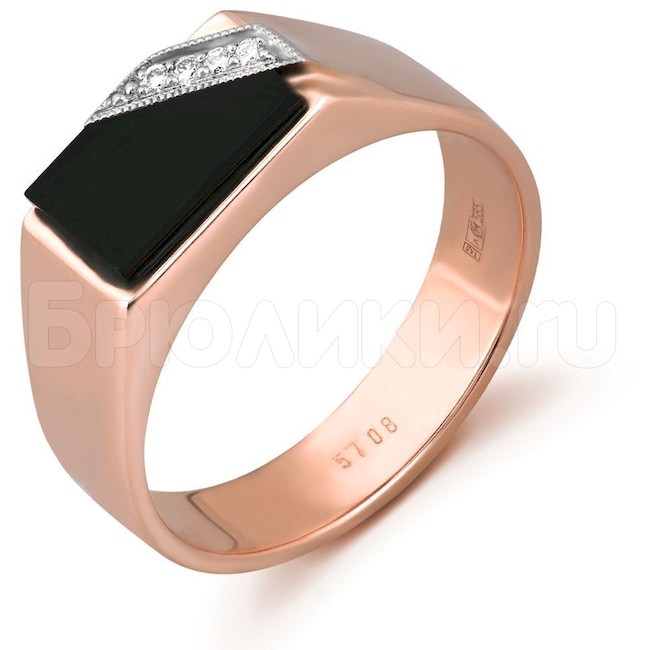 Кольцо из красного золота с бриллиантами и сомбриллом 90583
