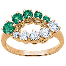 Кольцо с изумрудами и бриллиантами 95205