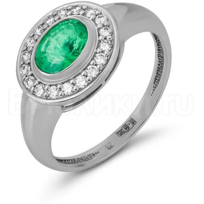 Кольцо с изумрудом и бриллиантами 95310