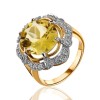 Кольцо из желтого золота с цитрином и бриллиантами 95682