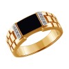 Кольцо из золота с эмалью и фианитами 015072-4