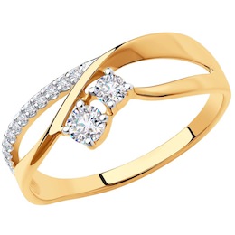 Кольцо из золота с фианитами 018537