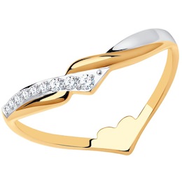 Кольцо из золота с фианитами 018579
