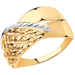 Кольцо из золота с алмазной гранью 018655