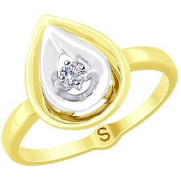 Кольцо из комбинированного золота с бриллиантом 1011784-2