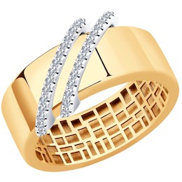Кольцо из комбинированного золота с бриллиантами 1011975