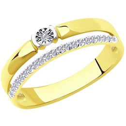 Кольцо из комбинированного золота с бриллиантами 1012013-2