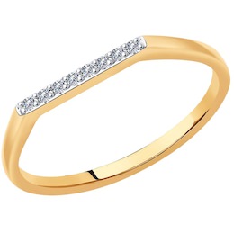 Кольцо из золота с искусственно выращенными бриллиантами 1012062-5