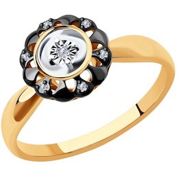 Кольцо из комбинированного золота с бриллиантами 1012066