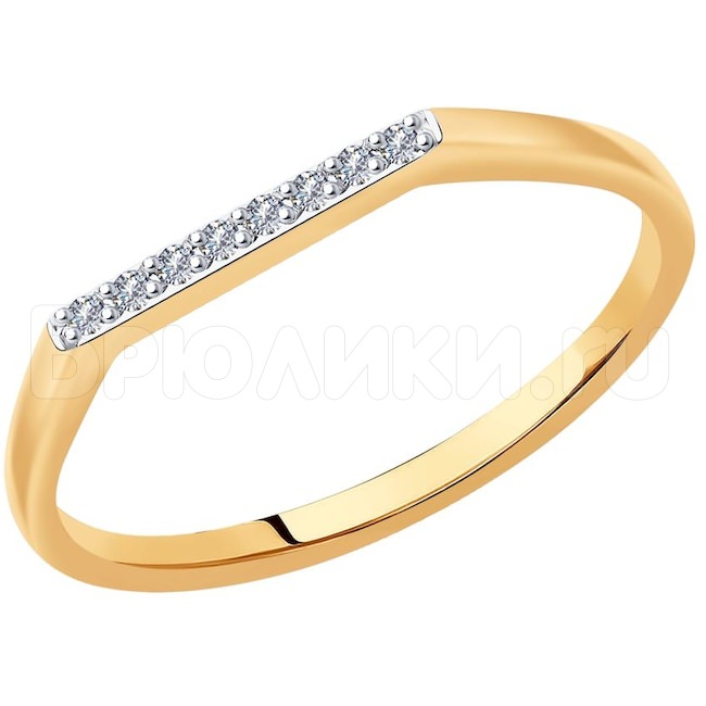 Кольцо из золота с искусственно выращенными бриллиантами 371012062-5