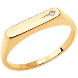 Кольцо из золота с искусственно выращенным бриллиантом 371012093-5