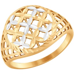 Кольцо из золота с алмазной гранью 51-110-00050-1