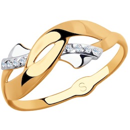 Кольцо из золота с фианитами 51-110-00234-1