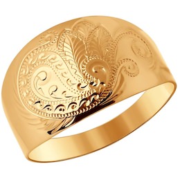 Кольцо из золота с гравировкой 51-110-00244-2