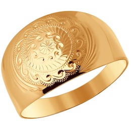 Кольцо из золота с гравировкой 51-110-00244-3
