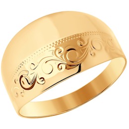Кольцо из золота с гравировкой 51-110-00244-7