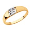 Кольцо из золота с алмазной гранью с фианитами 51-110-00541-1