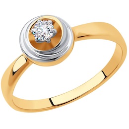 Кольцо из золота с фианитом 51-110-00548-1