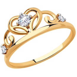 Кольцо из золота с фианитами 51-110-00785-1