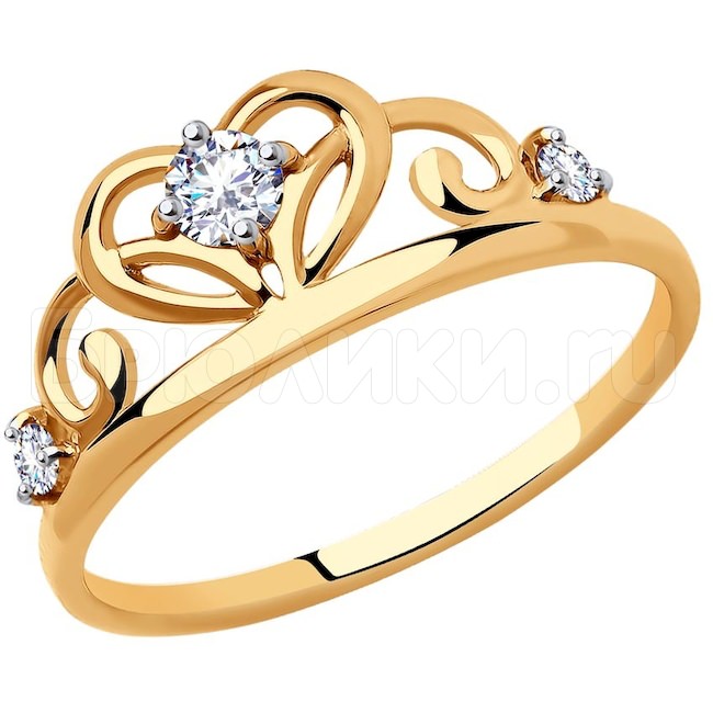 Кольцо из золота с фианитами 51-110-00785-1