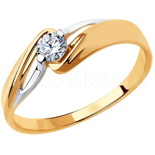 Кольцо из золота с фианитом 51-110-00830-1