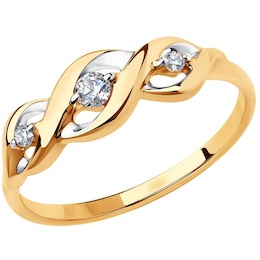 Кольцо из золота с фианитами 51-110-00857-1