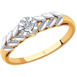 Кольцо из комбинированного золота с бриллиантами 51-210-00582-1